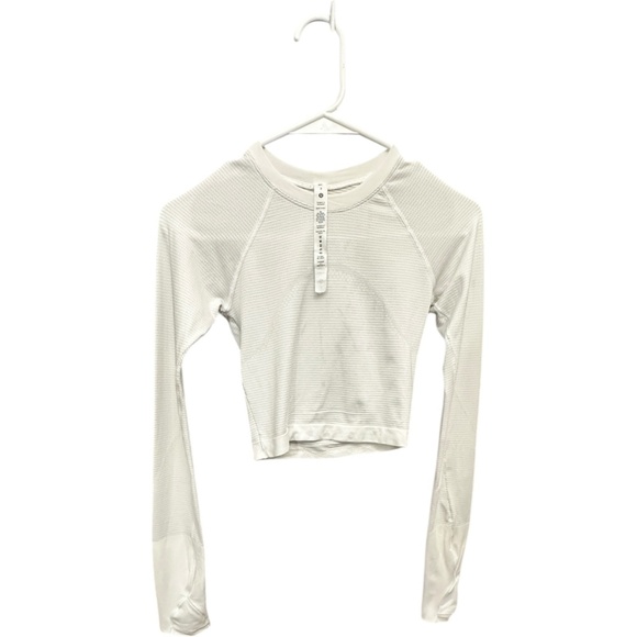 Lululemon Swiftly Tech Cropped Long-Sleeve Shirt 2.0 - Bone, Size 2 - Picture 4 of 7